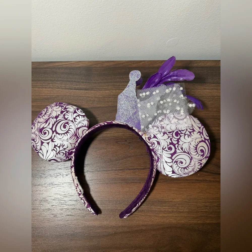 Disney Feathers Jubilee Minnie Ears Purple Crown Headband
